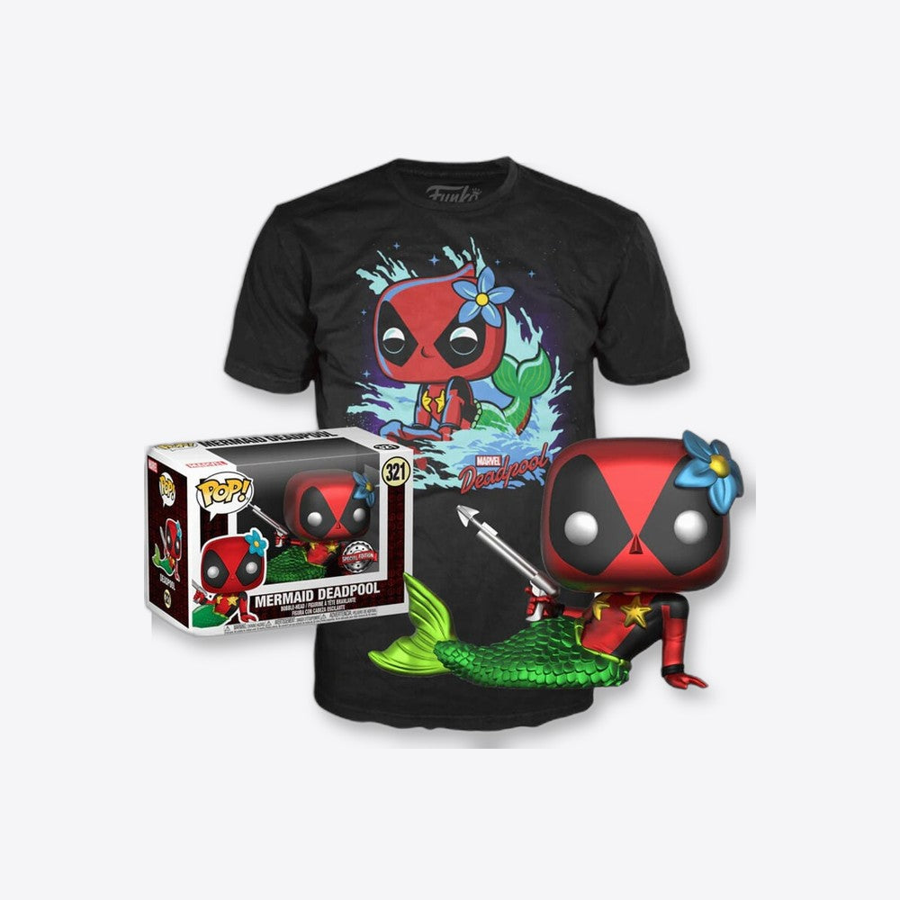 Funko Set figura POP & Tee Marvel Deadpool Mermaid Exclusive (imagen 5 de 6)