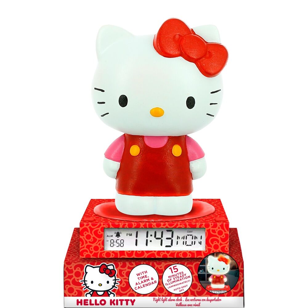 Kids Licensing Lampara 3D con despertador Hello Kitty and Friends