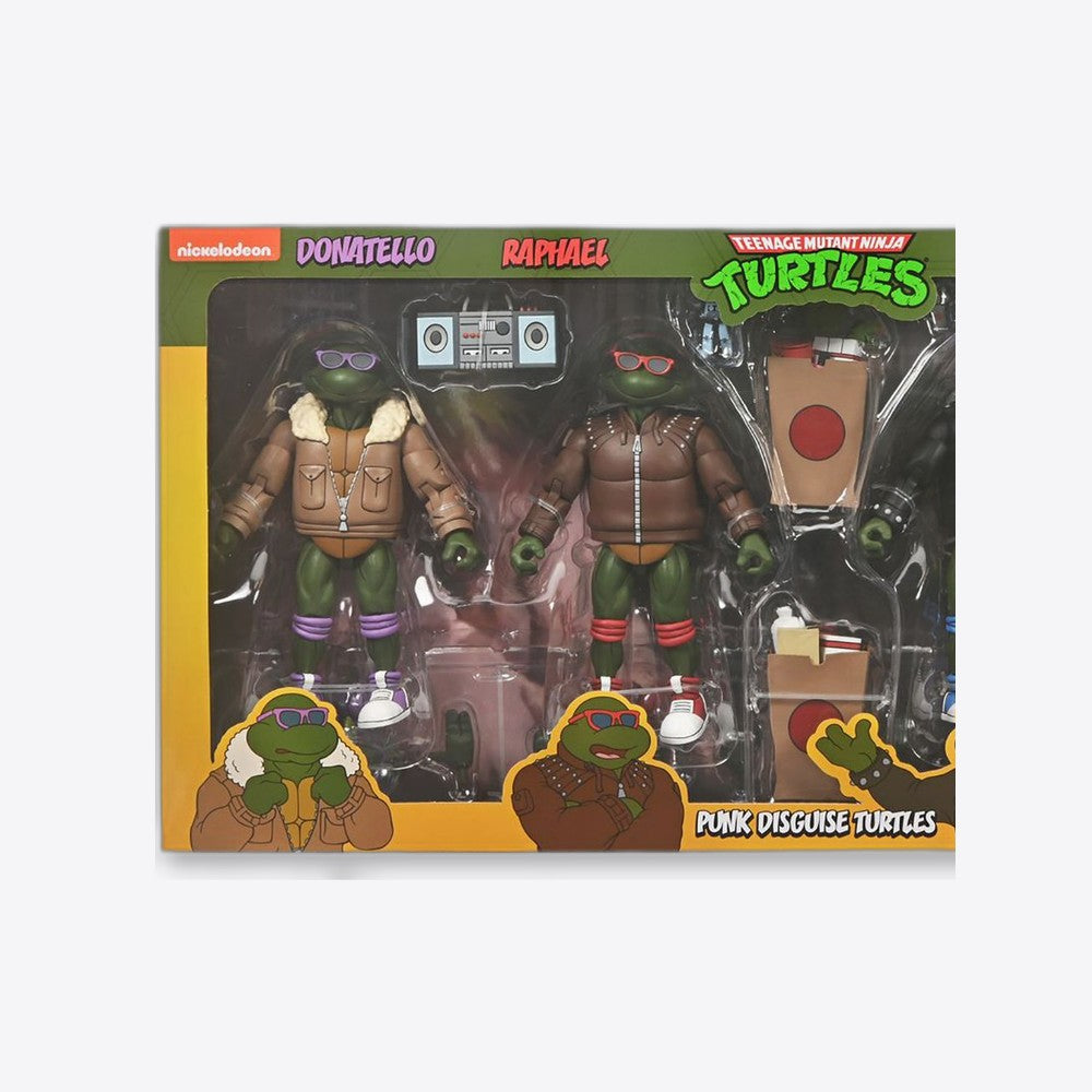 Figura neca teenage mutant ninja turtles cartoon punk turtles pack 4 scale action 18cm (imagen 3 de 6)