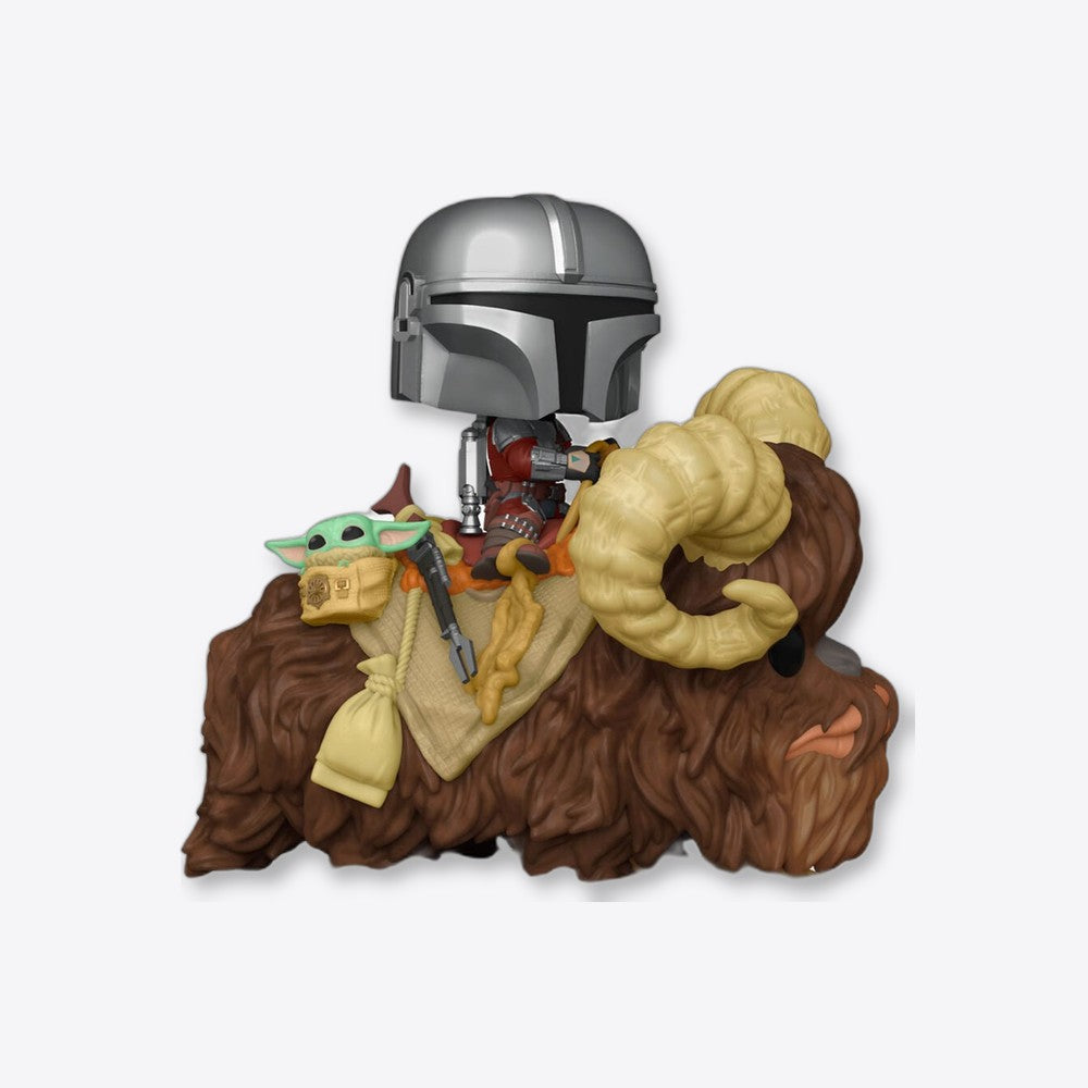 Funko Figura POP Star Wars The Mandalorian Mando on Bantha with Child in Bag (imagen 4 de 6)
