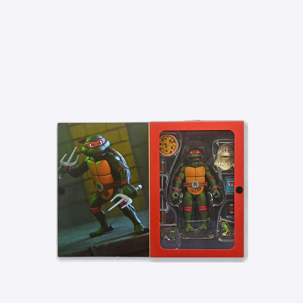 Figura neca teenage mutant ninja turtles cartoon ultimate raphael vhs scale action 18cm (imagen 4 de 6)