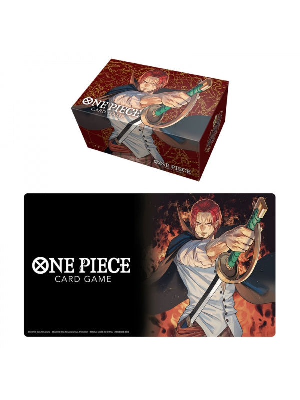 Bandai Rojo Tapete y caja de almacenamiento one piece shanks