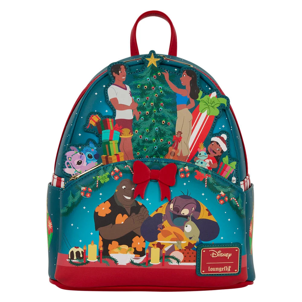 Mochila Lilo & Stitch Holiday Stitch Disney Loungefly 26cm (imagen 5 de 6)