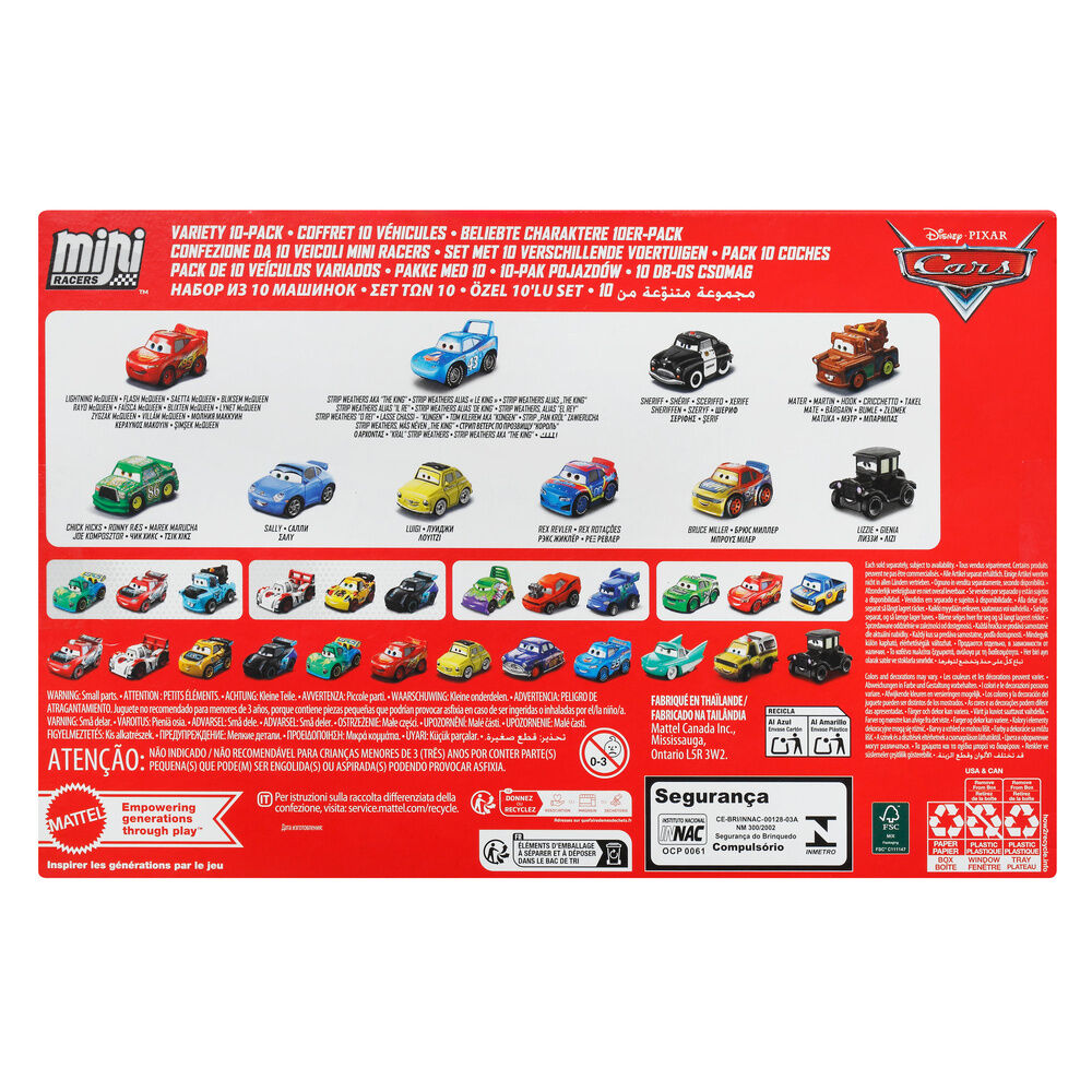Blister 10 mini coches Cars Disney Pixar | Coleccionismo