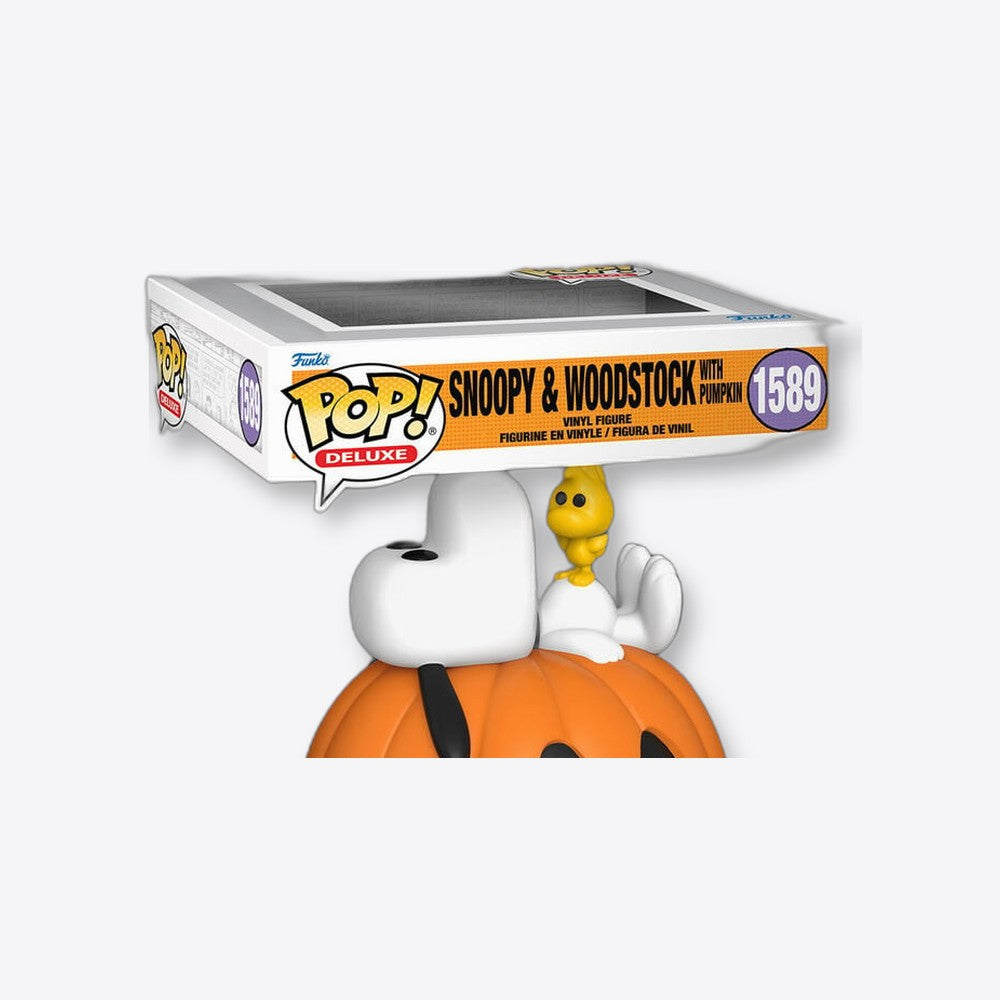 Funko Figura POP Deluxe Peanuts Snoopy & Woodstock with Pumpkin (imagen 4 de 6)