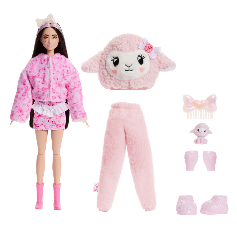 Mattel Muñeca Ovejita Rosa Cutie Reveal Lazos Dulces Barbie