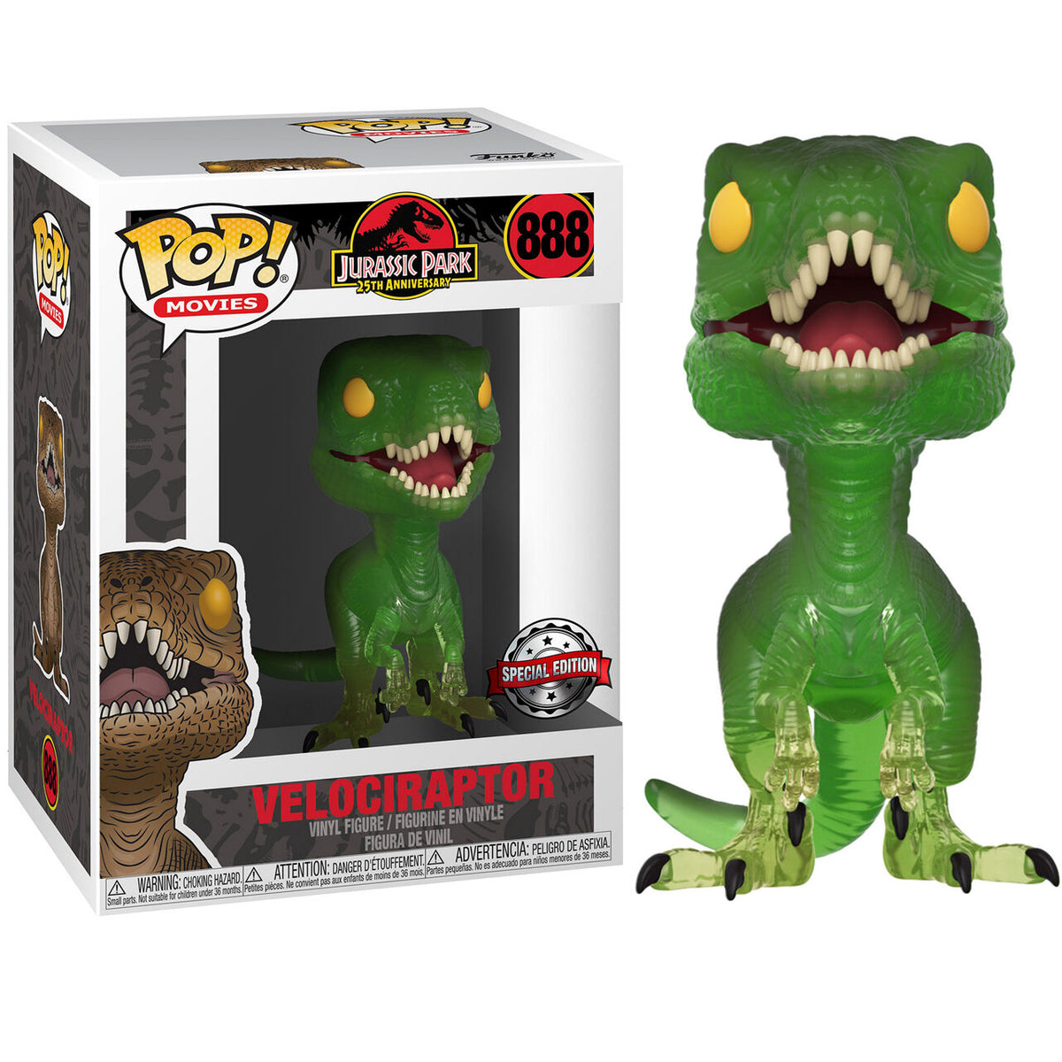 Funko Set figura POP & Tee Jurassic Park Velociraptor Exclusive L (imagen 2 de 4)