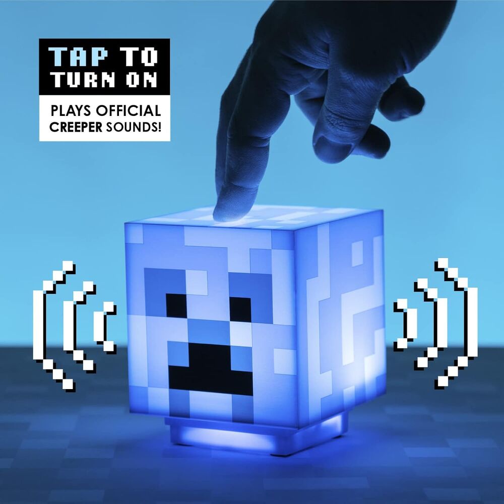 Lámpara 3D Sonido Charged Creeper Minecraft Oficial