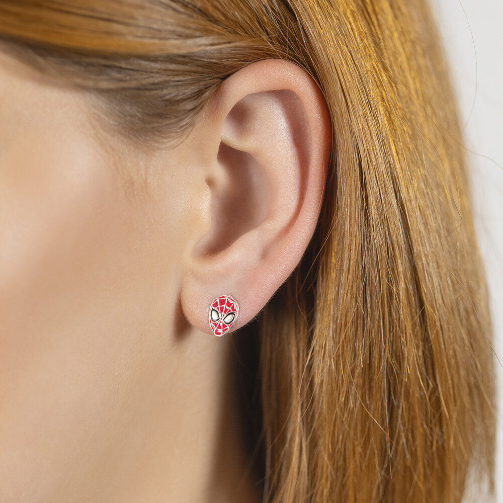 Marvel Pendientes Spiderman Logo Plata Licencia Oficial