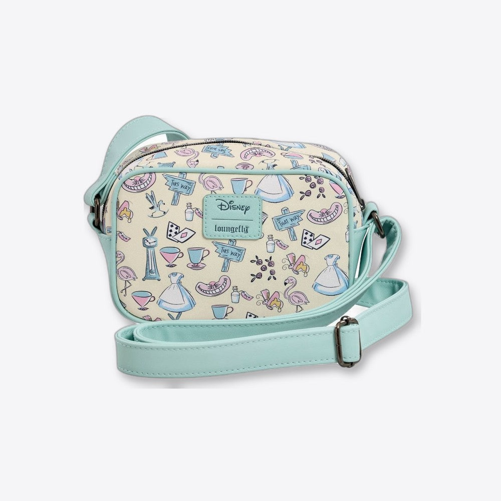 Lf | Lounfefly Bolso Bandolera Aiw Pastel Aop Alicia En El Pais De Las Maravillas Disney Loungefly (imagen 5 de 6)