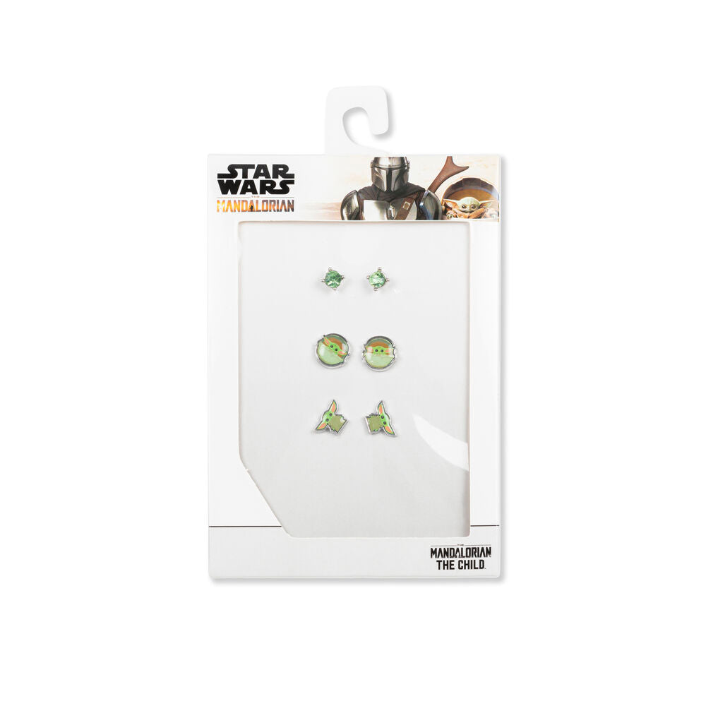 [Star Wars Mandalorian] Set 3 Pares Pendientes Grogu Baby Yoda