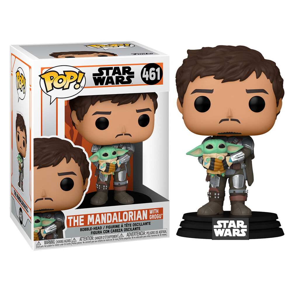 Star Wars Figura POP Mandalorian Mando Holding Child Funko