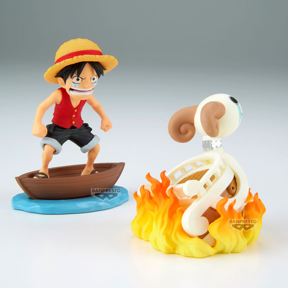 One Piece Figura Luffy & Going Merry Log Stories Banpresto 8cm
