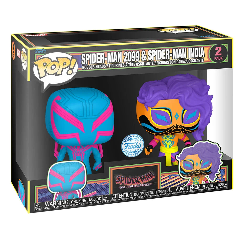 Funko Blister 2 figuras POP Spiderman - Spider-Man 2099 & Spider-Man India Exclusive