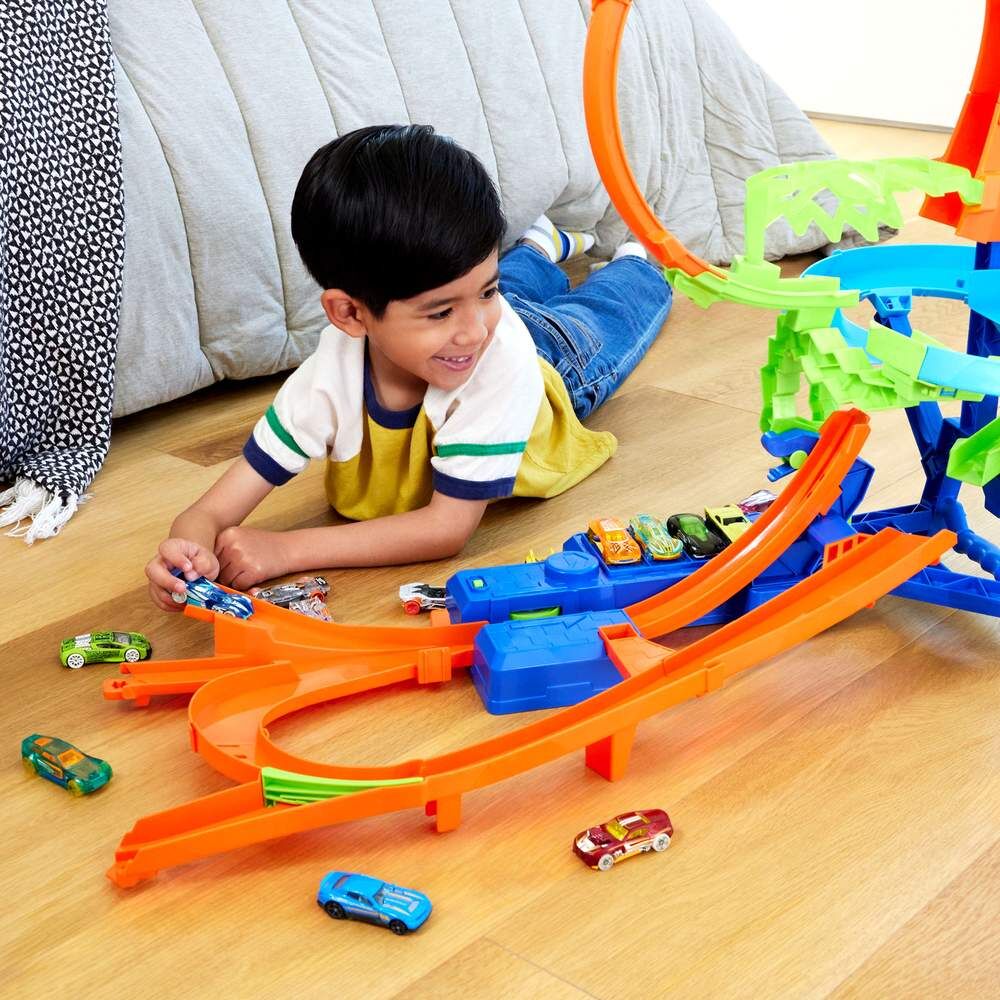 Mattel Pista coches Choque Aereo Hot Wheels Stunt Traks (imagen 5 de 6)