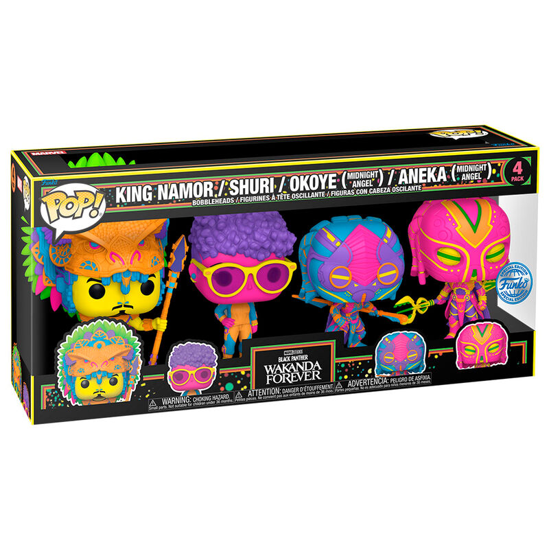 Funko Blister 4 figuras POP Marvel Black Panther Wakanda Forever Exclusive
