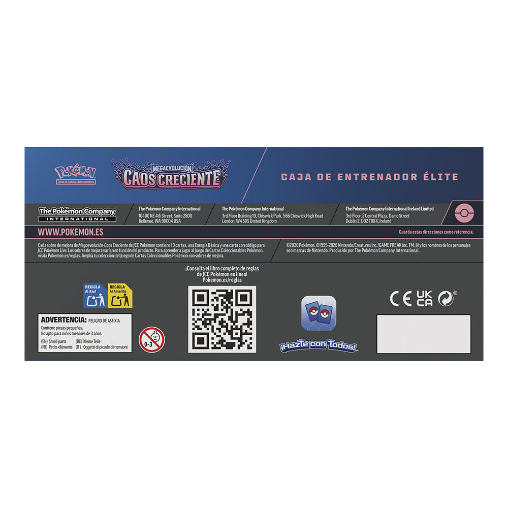 Pokemon TCG Estuche Entrenador Elite Caos Creciente Megaevolución ES