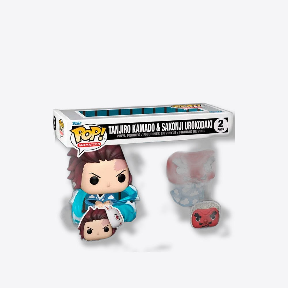 Funko Blister 2 figuras POP Demon Slayer Kimetsu no Yaiba Tanjiro Kamado & Sakonji Urokodaki (imagen 5 de 6)