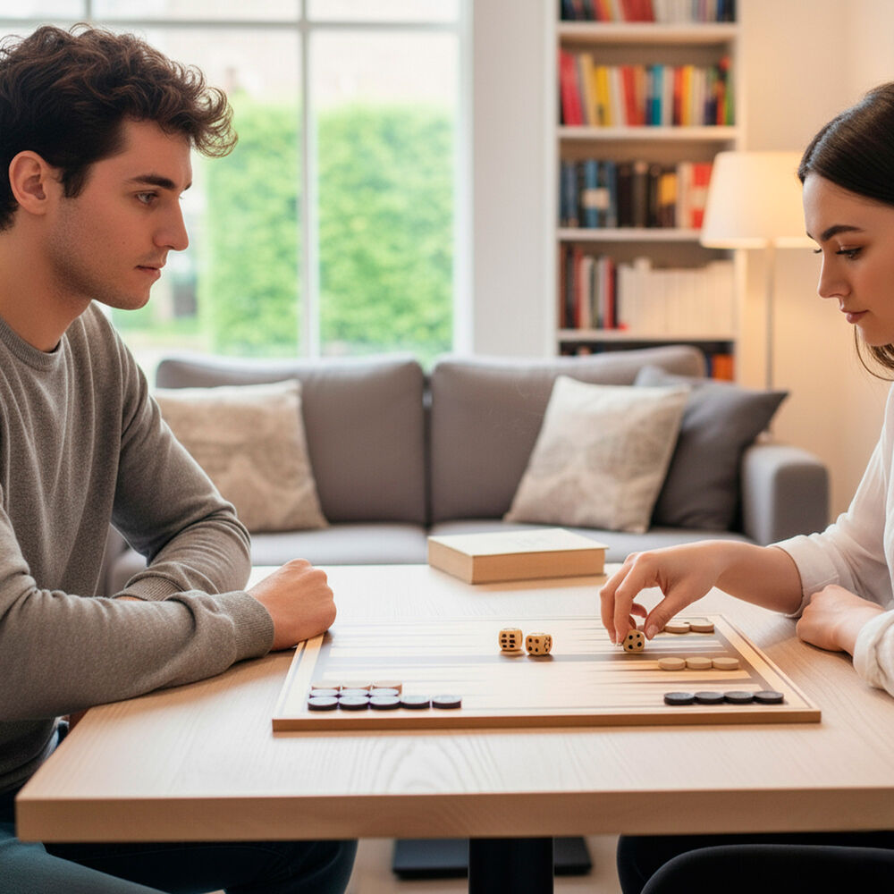 Clásico Juego de Mesa Ajedrez y Backgammon Estrategia