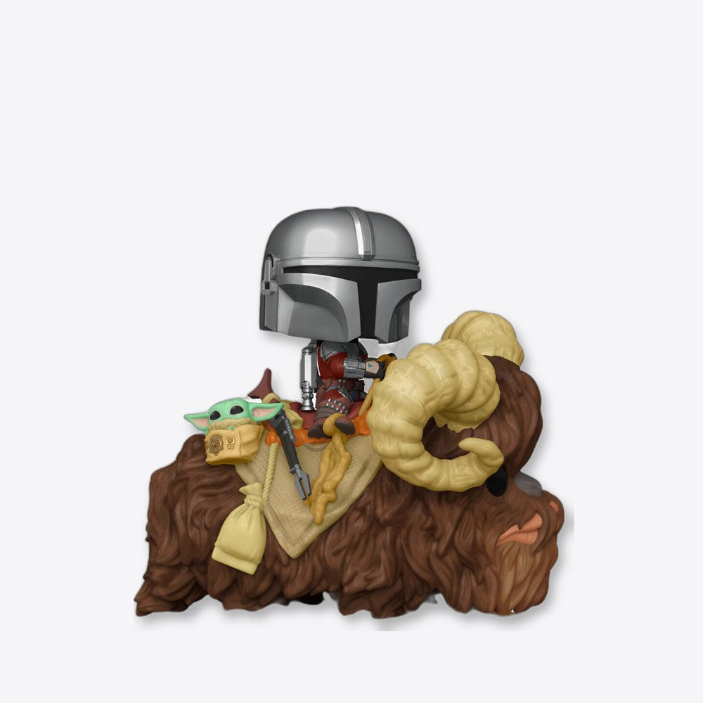 Funko Figura POP Star Wars The Mandalorian Mando on Bantha with Child in Bag (imagen 6 de 6)