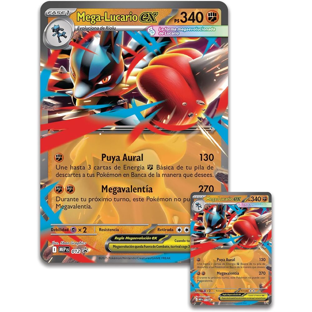 Pokemon Juego De Cartas Blister cartas Mega Lucario Ex Pokemon español (imagen 3 de 5)