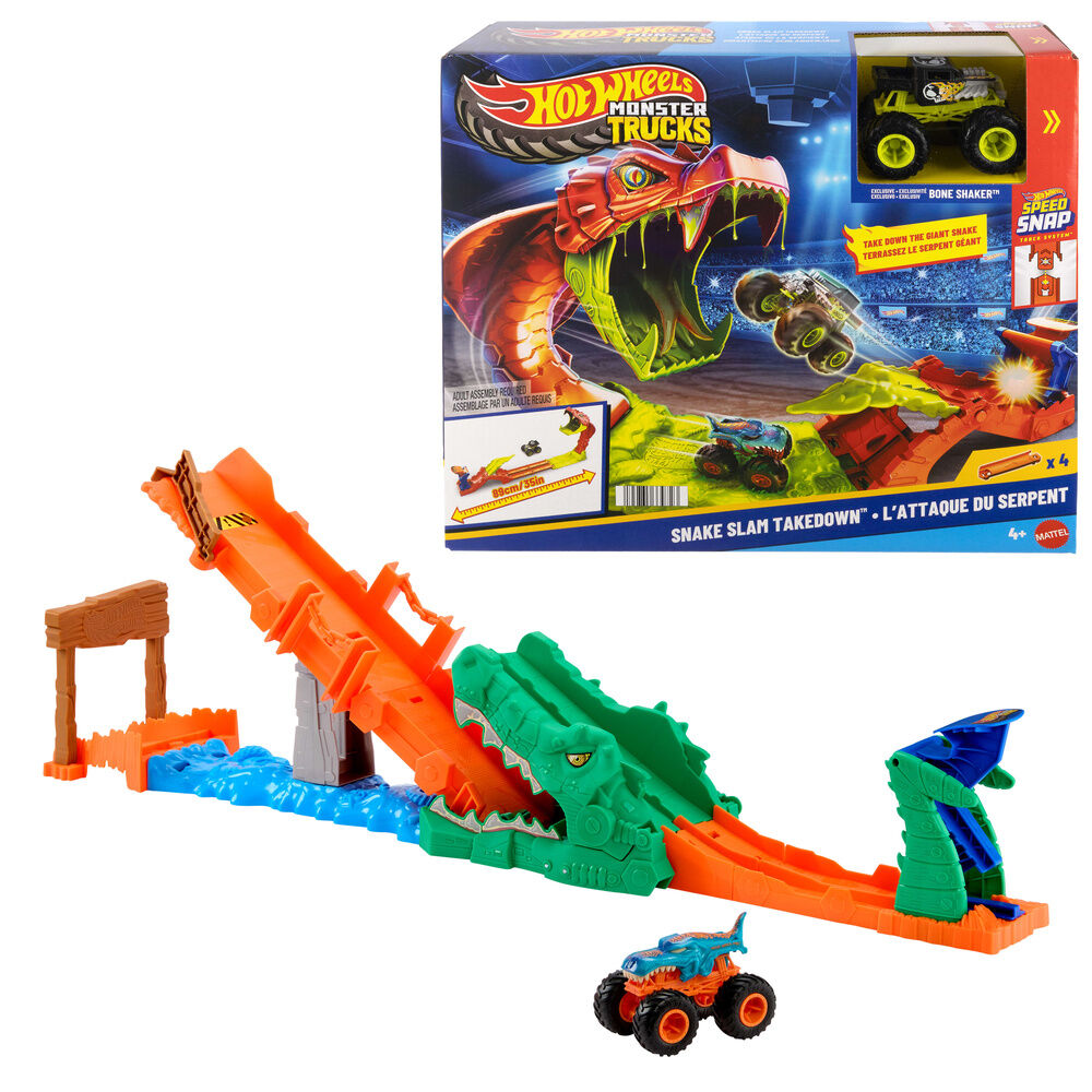 Hot Wheels Monster Trucks Pista Noquea al Cocodrilo