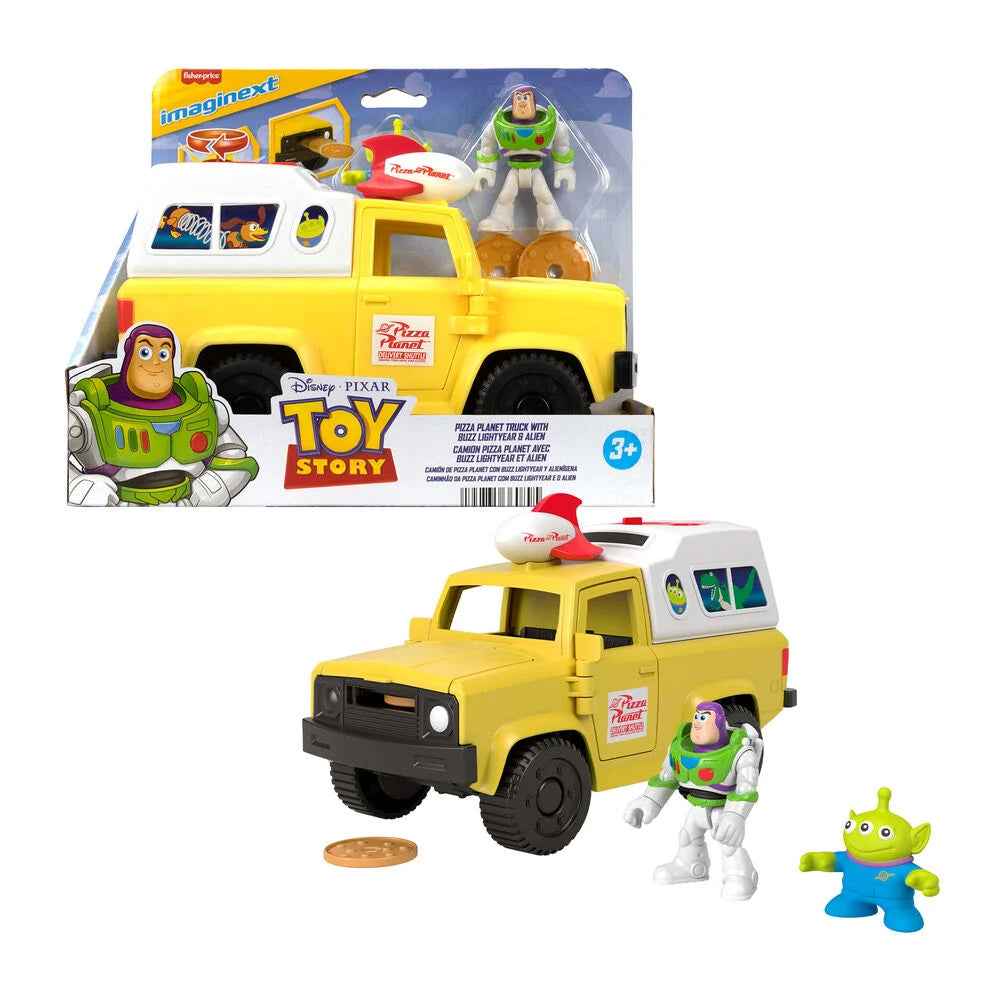 Fisher-Price Camion Pizza Planet + figuras Buzz Lightyear y Alien Toy Story Disney Pixar Imaginext