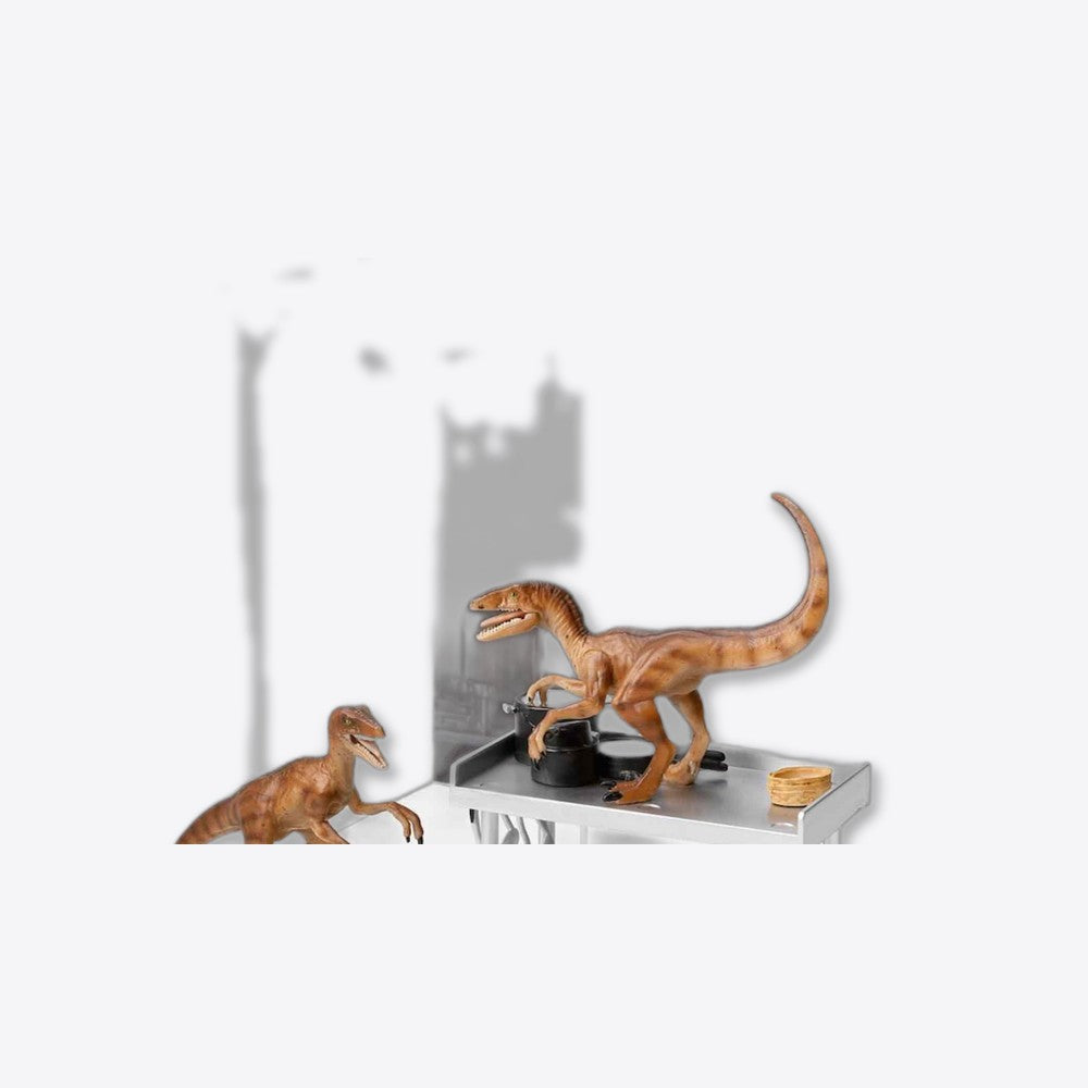 Figura the noble collection jurassic park velociraptor bendyfig diorama (imagen 3 de 6)