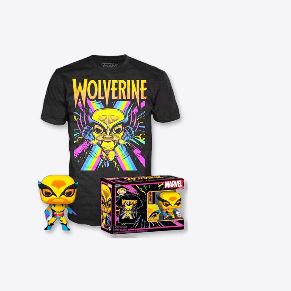Funko Set figura POP & Tee Marvel Wolverine Black Light (imagen 6 de 6)