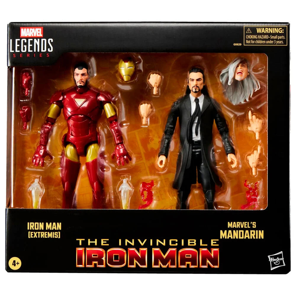 Hasbro Blister 2 figuras Iron Man Extremis & Marvels Mandarin The Invencible Iron Man Marvel 15cm