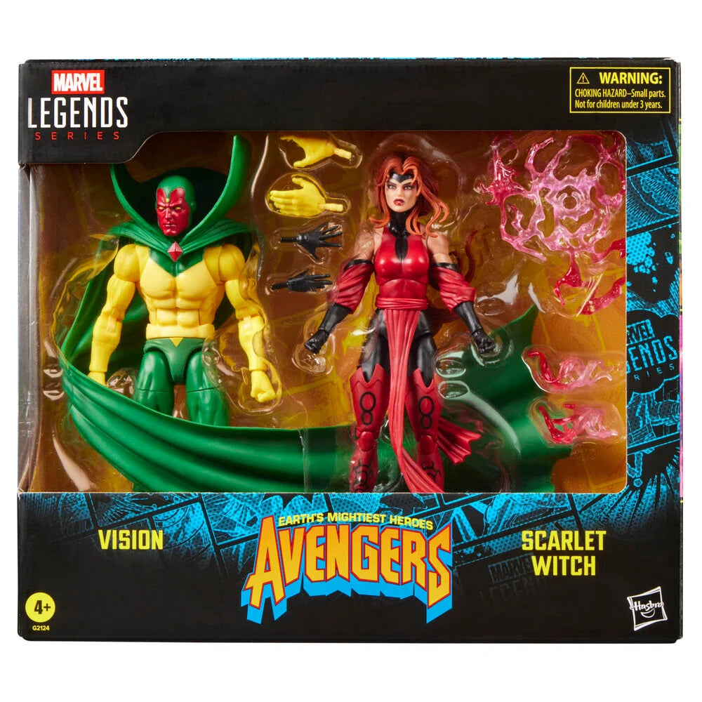 Hasbro Blister 2 figuras Vision y Scarlet With Avengers Earts Mightiest Heroes Marvel Legends Series 15cm