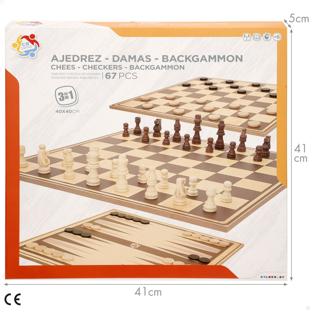 Clásico Juego de Mesa Ajedrez y Backgammon Estrategia