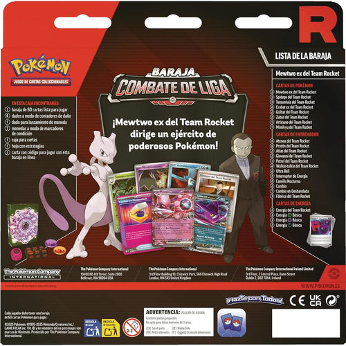 Pokemon Juego De Cartas Blister cartas Latino League Battle Deck Team Rockets Mewtwo Ex Pokemon (imagen 2 de 6)