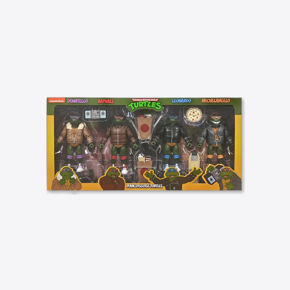 Figura neca teenage mutant ninja turtles cartoon punk turtles pack 4 scale action 18cm (imagen 2 de 6)