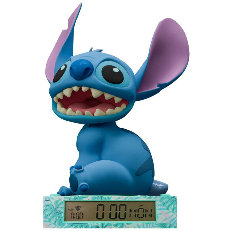 Kids Licensing Lampara 3D con despertador Stitch Disney