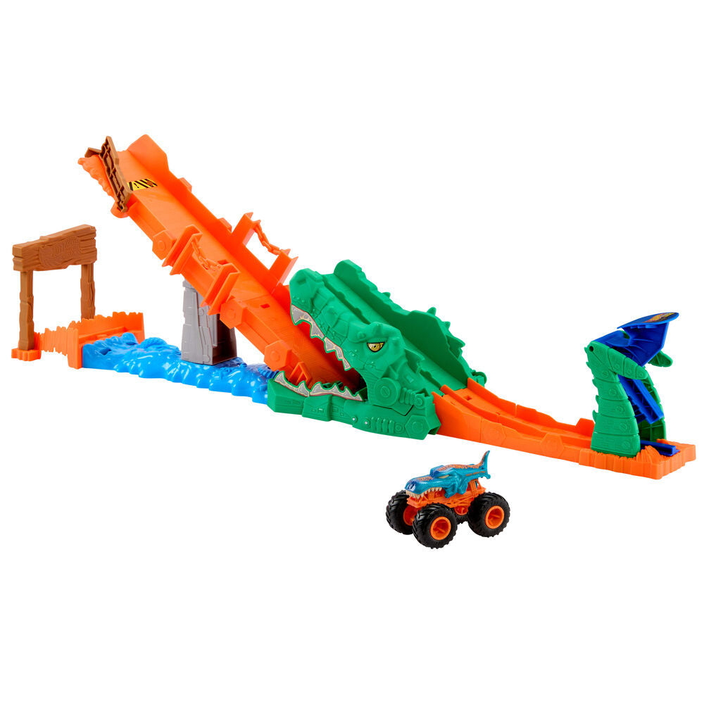Hot Wheels Monster Trucks Pista Noquea al Cocodrilo