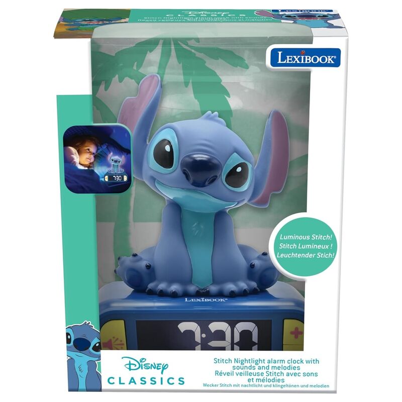 Lexibook Despertador 3D digital Stitch Disney luz y sonido (imagen 2 de 3)