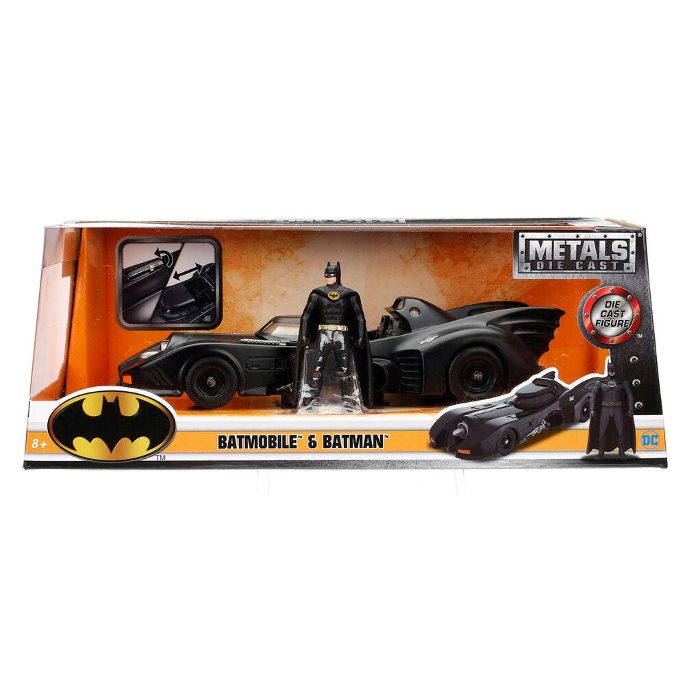 DC Comics Figura Batman + Batmóvil Metal Jada Toys