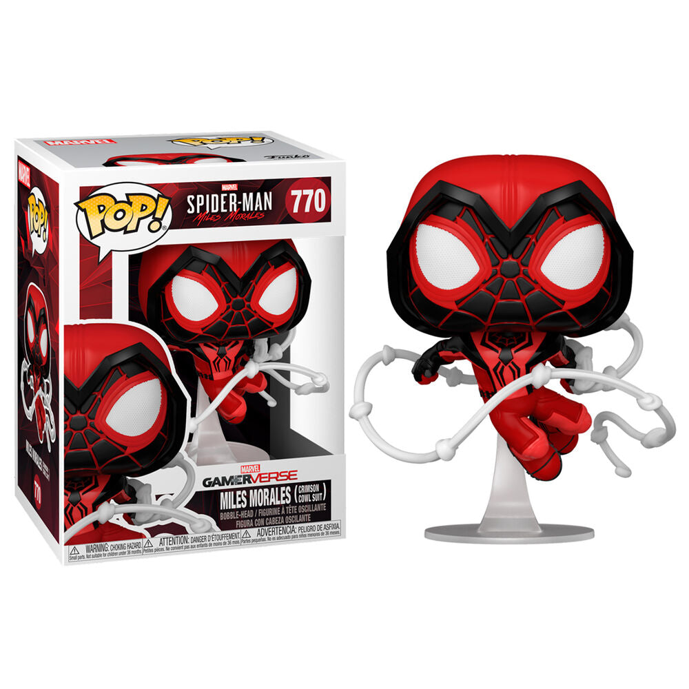 Marvel Spiderman Miles Morales Figura POP Crimson Cowl Suit Funko