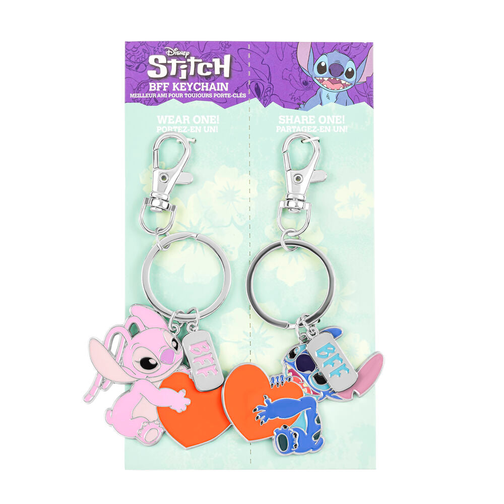 [Disney Lilo & Stitch] Set 2 Llaveros Angel y Stitch