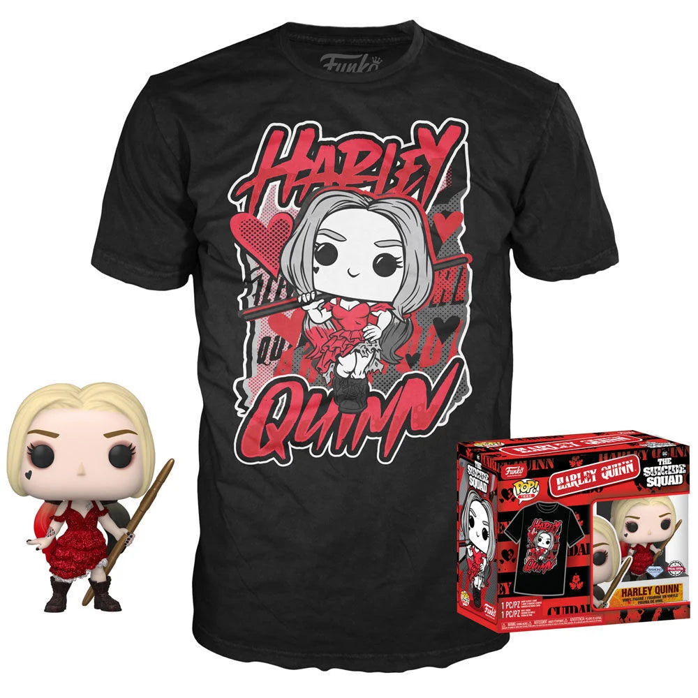 Set Figura POP & T-Shirt Harley Quinn XL | DC Comics | Funko
