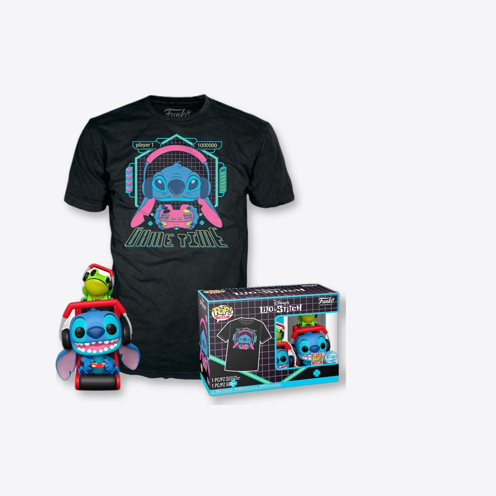 Funko Set figura POP & Tee Disney Stitch Gamer Stitch with Frog (imagen 6 de 6)