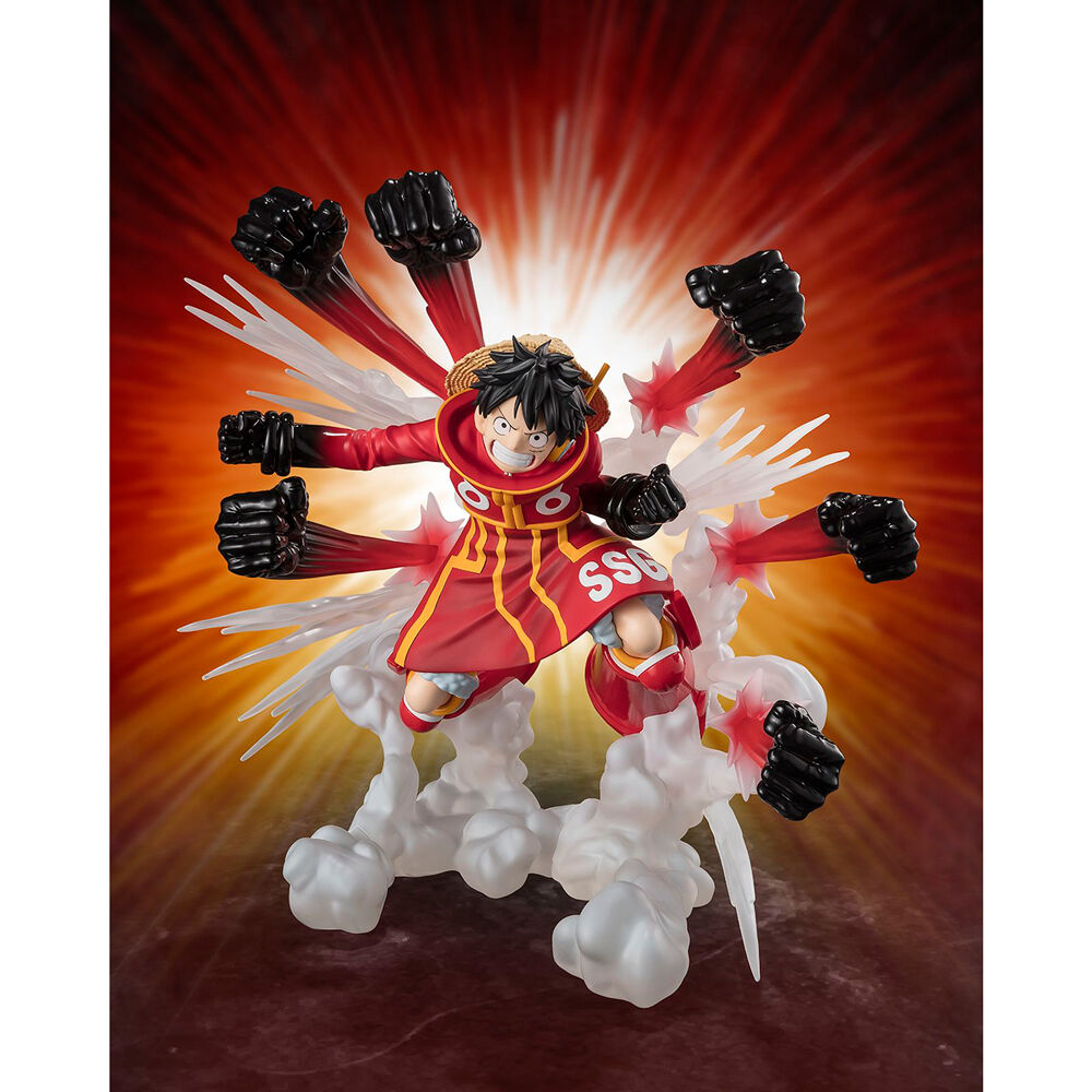 Tamashii Nations Figura S.H. Figuarts Zero Monkey D Luffy Gum Gum Hawk Gatling Extra Battle One Piece 18cm