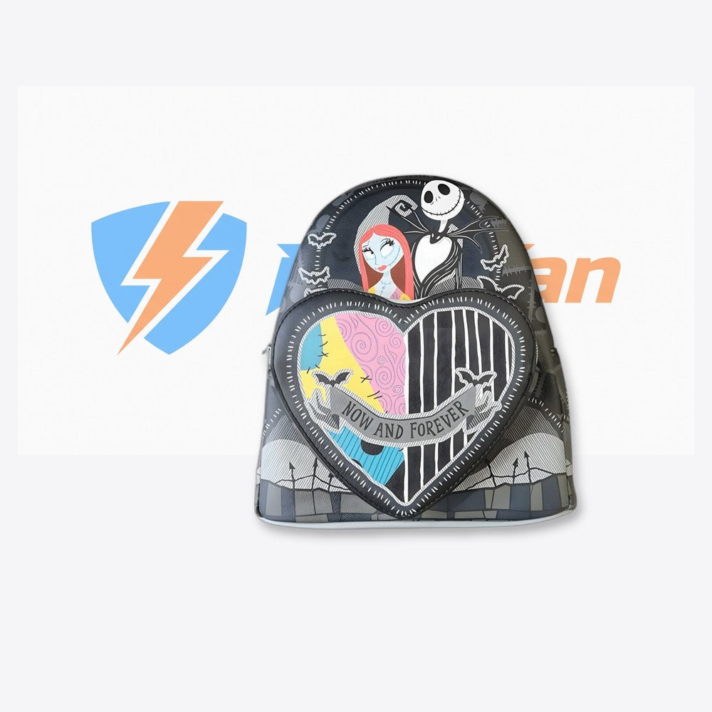 Lf | Lounfefly Mochila Corazon partido Jack y Sally  Pesadilla antes de Navidad  Loungefly 26cm (imagen 4 de 6)