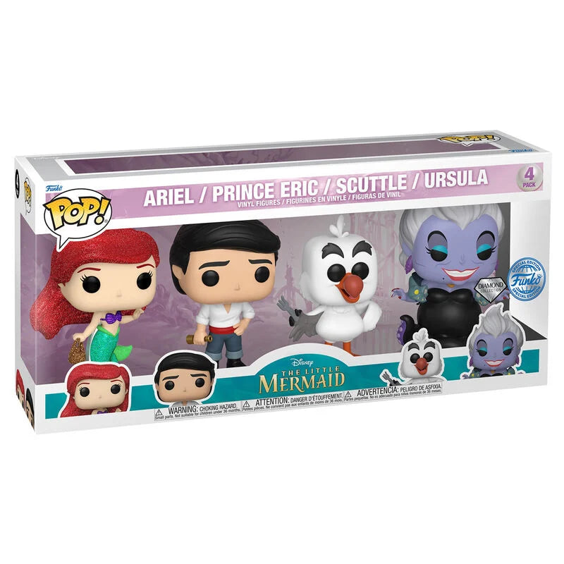 Funko Blister 4 figuras POP Disney La Sirenita Exclusive