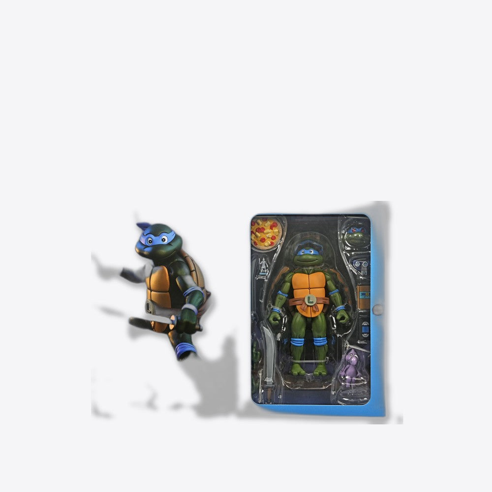 Figura neca teenage mutant ninja turtles cartoon ultimate leonardo vhs scale action 18cm (imagen 4 de 6)