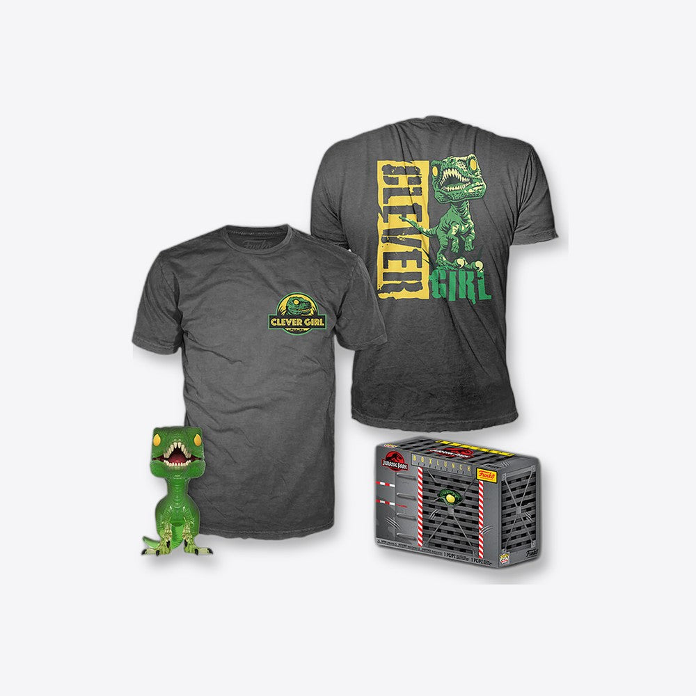Funko Set figura POP & Tee Jurassic Park Velociraptor Exclusive S (imagen 4 de 6)