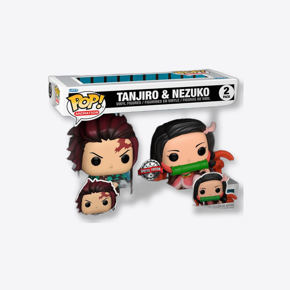 Funko Blister 2 figuras POP Demon Slayer Kimetsu no Yaiba Tanjiro & Nezuko Exclusive (imagen 3 de 6)