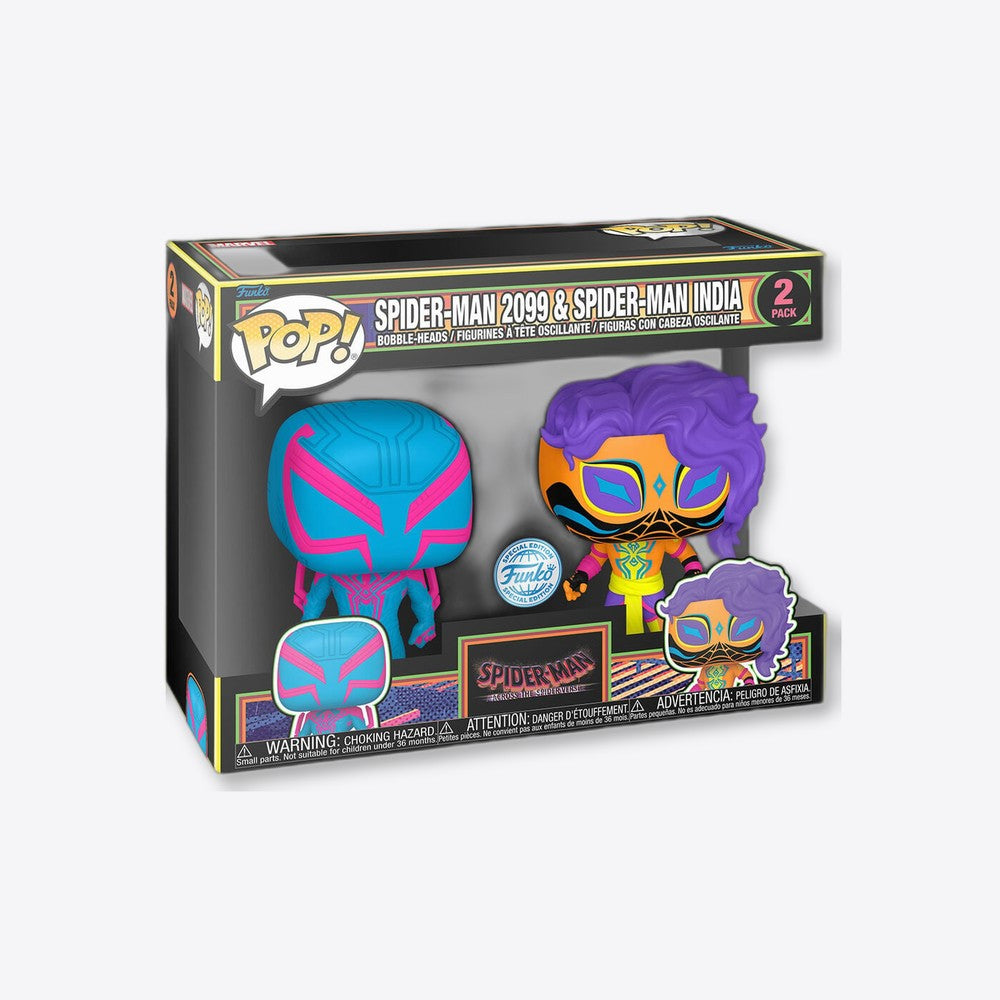 Funko Blister 2 figuras POP Spiderman - Spider-Man 2099 & Spider-Man India Exclusive (imagen 3 de 6)