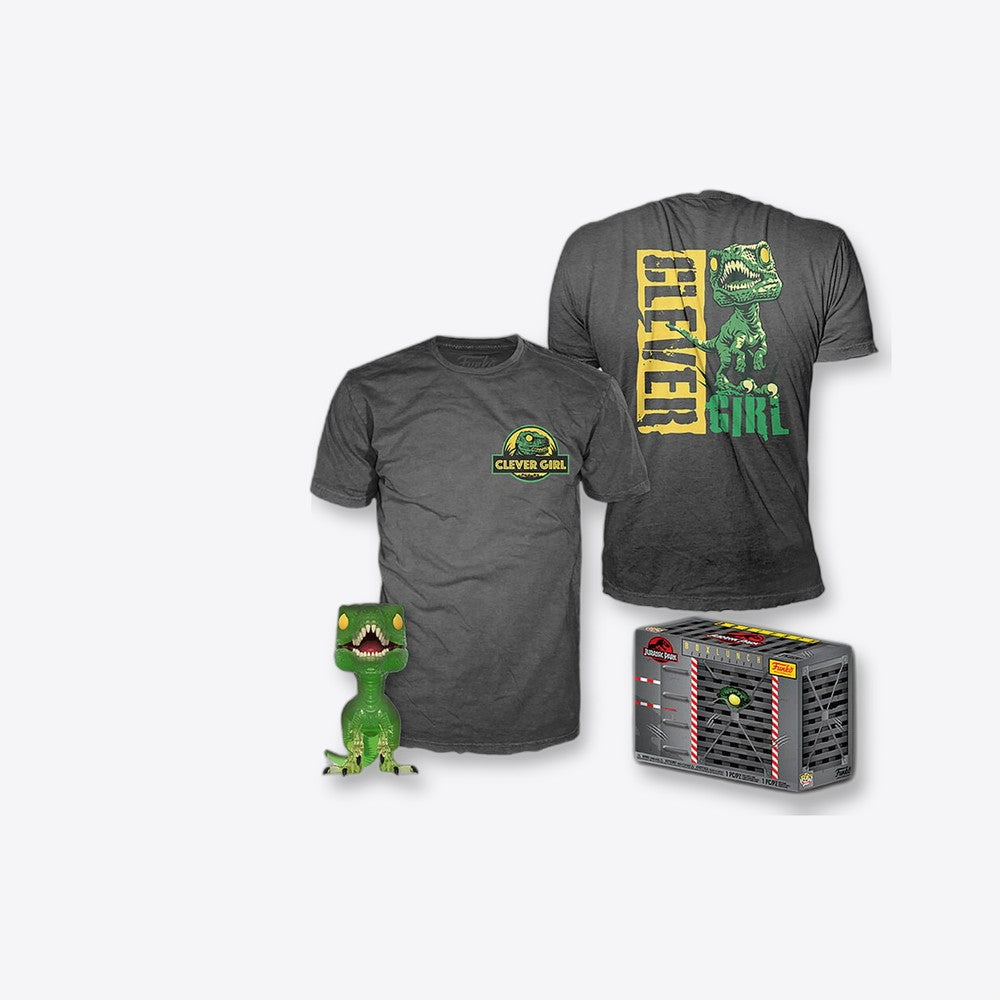Funko Set figura POP & Tee Jurassic Park Velociraptor Exclusive L (imagen 6 de 6)
